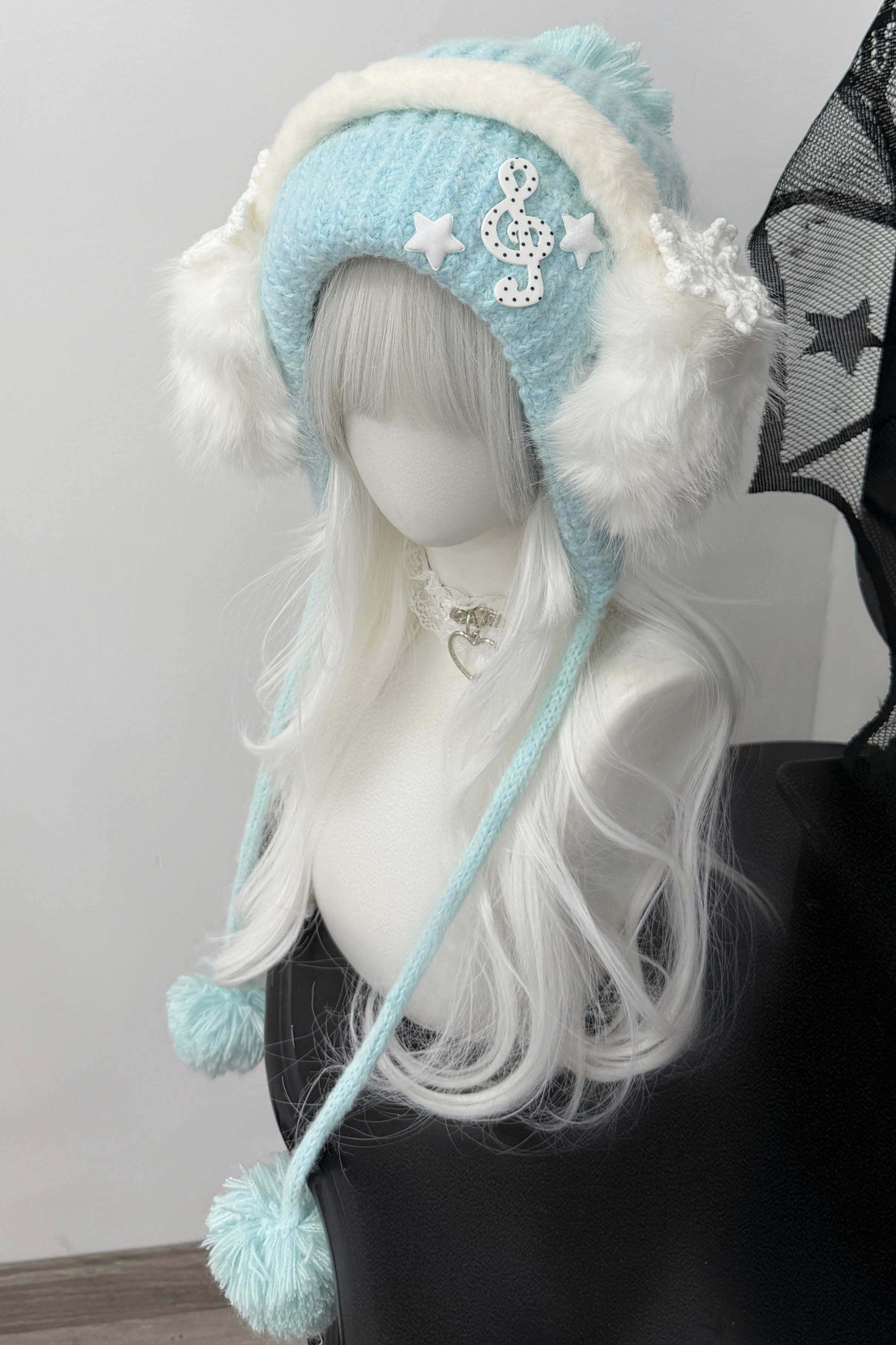 Snow Music Knit Hat + Ear Muffs