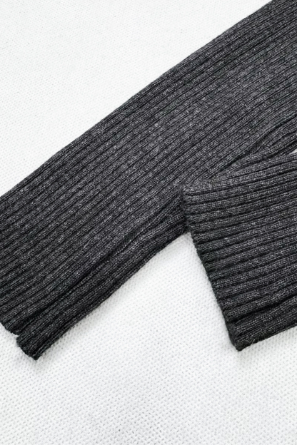 Dark Asymmetrical Turtleneck Top