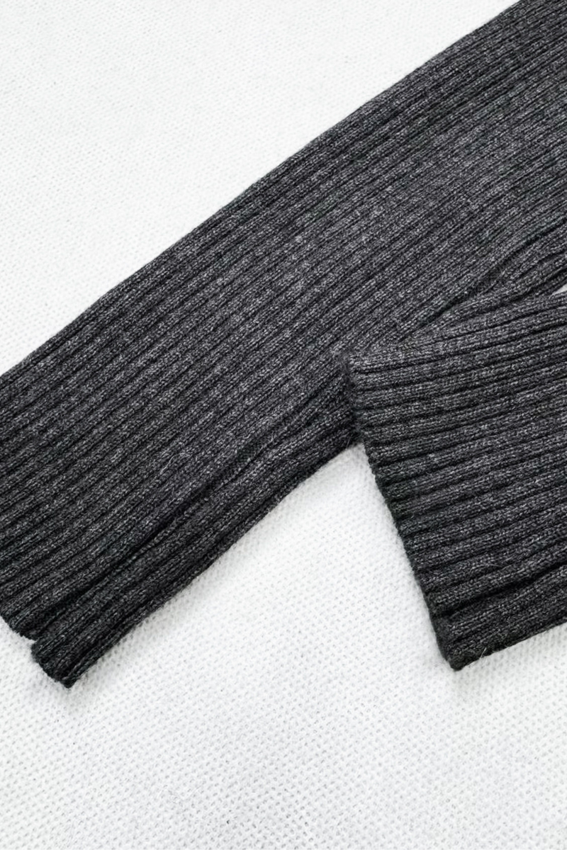 Dark Asymmetrical Turtleneck Top