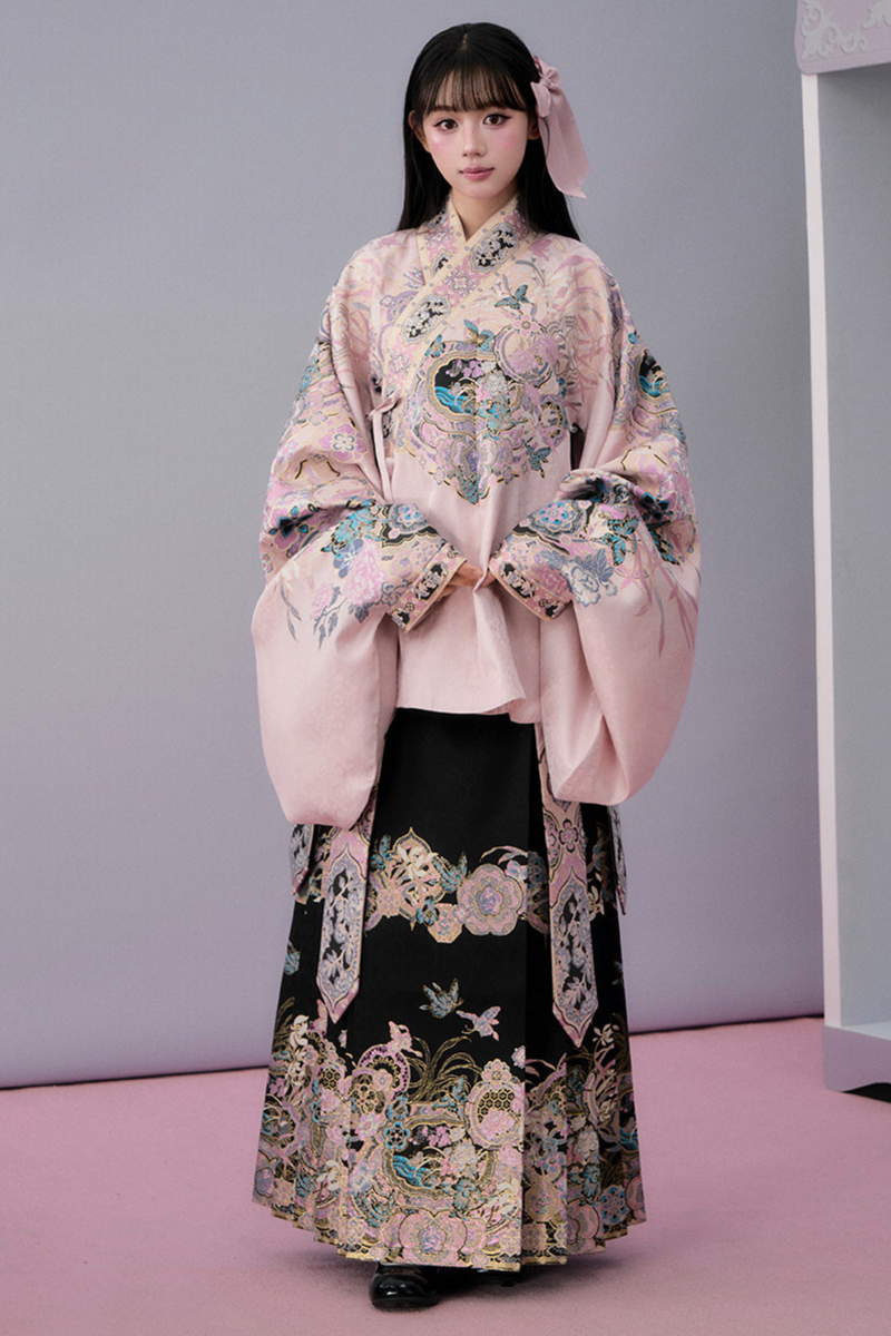 Sweet Chinese-style Jacket + Pleated Skirt + Accessories