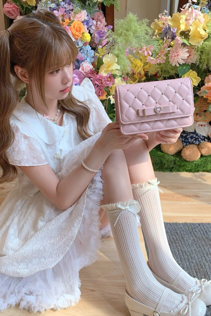 Rhinestone Bow Chain Bag