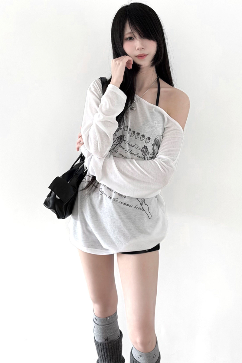 One Shoulder Top + Innerwear + Loose Pants