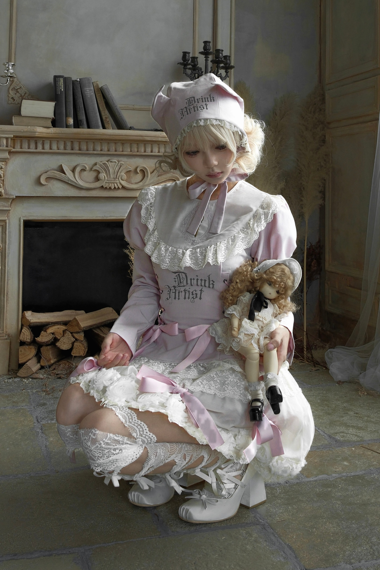 Drawstring Gothic Sweet Tops + Tiered Skirt