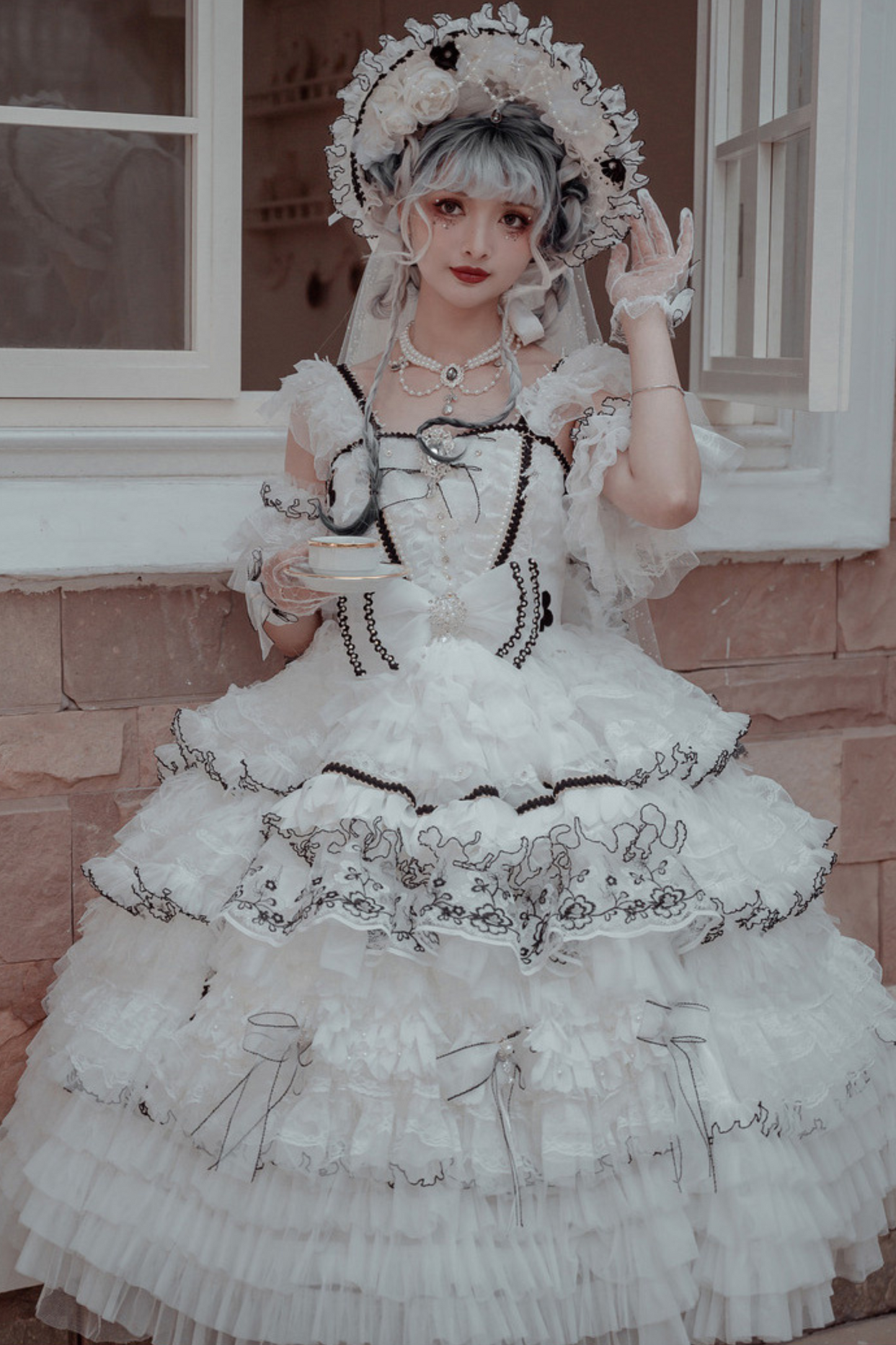 Dark Night Stars Wedding Lolita Dress