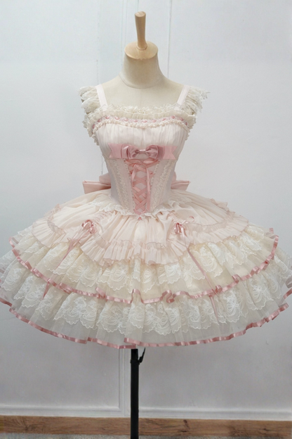 Sweet Girly Lolita Ballet Jumper Dress