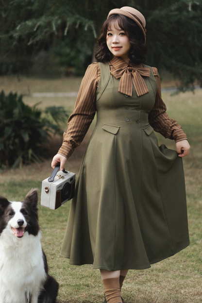 British Style Retro Sleeveless Dress