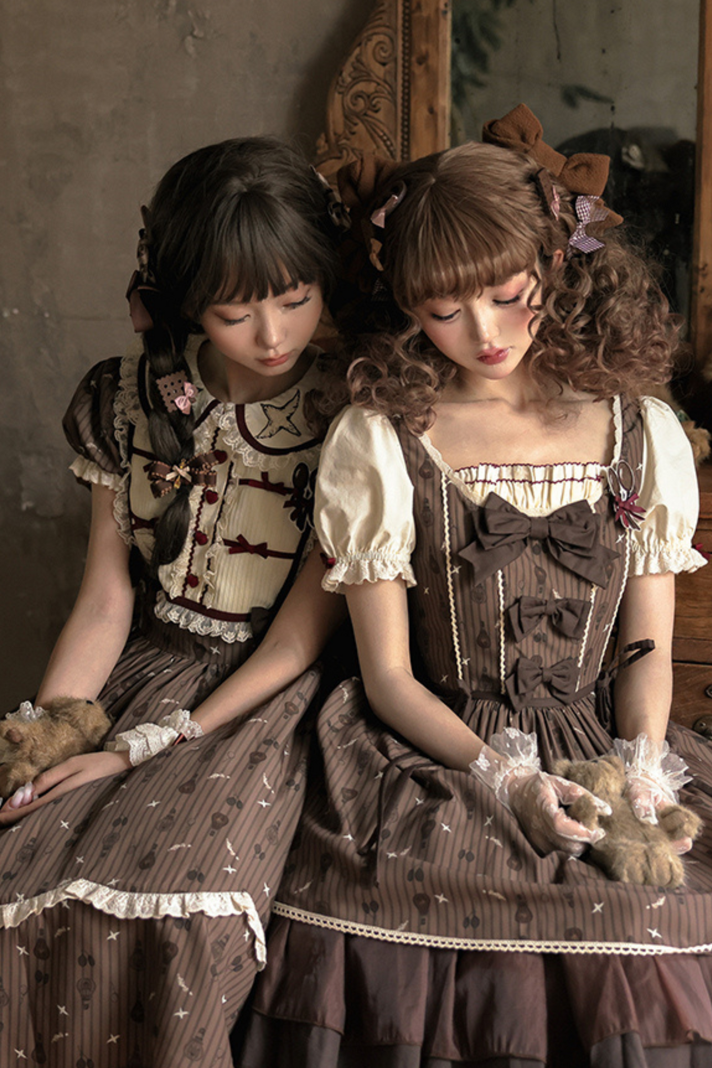 Doll Collar Brown Retro Princess Lolita Dress