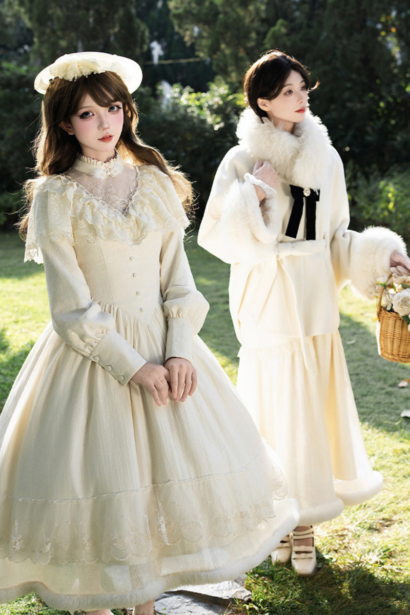 Red Snow Fishtail Dress + Flare Dress + Hat + Clip