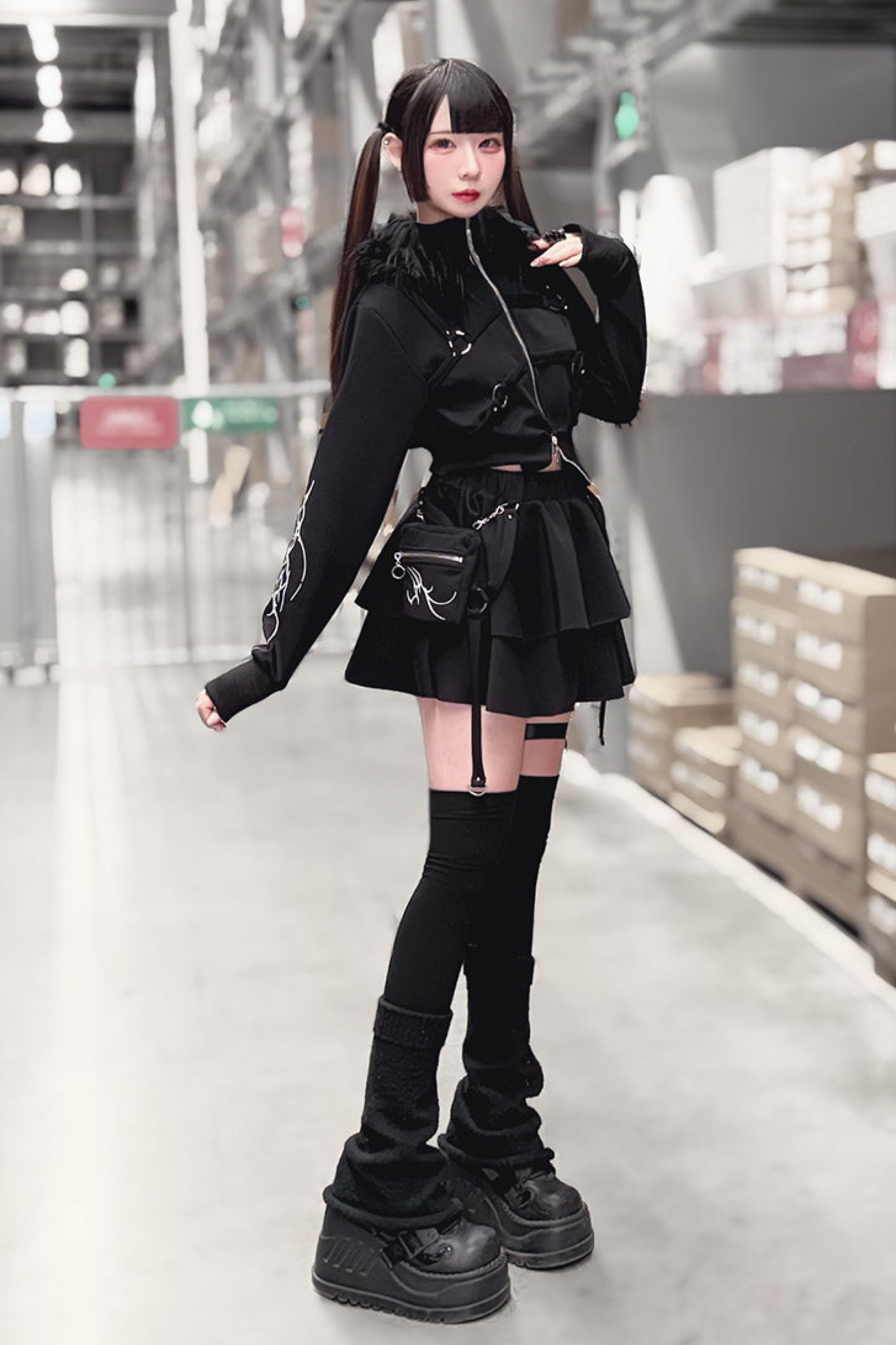 Gothic Print Jacket + Skirt