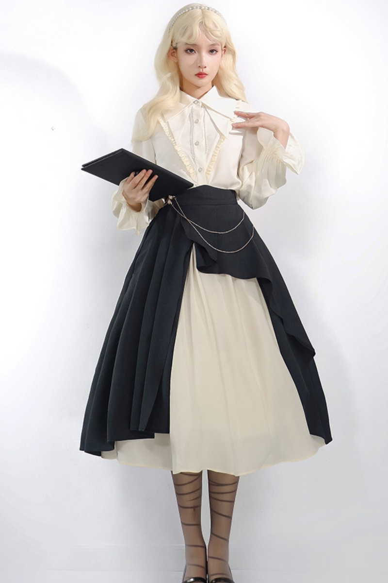 Shirt + Irregular Skirt