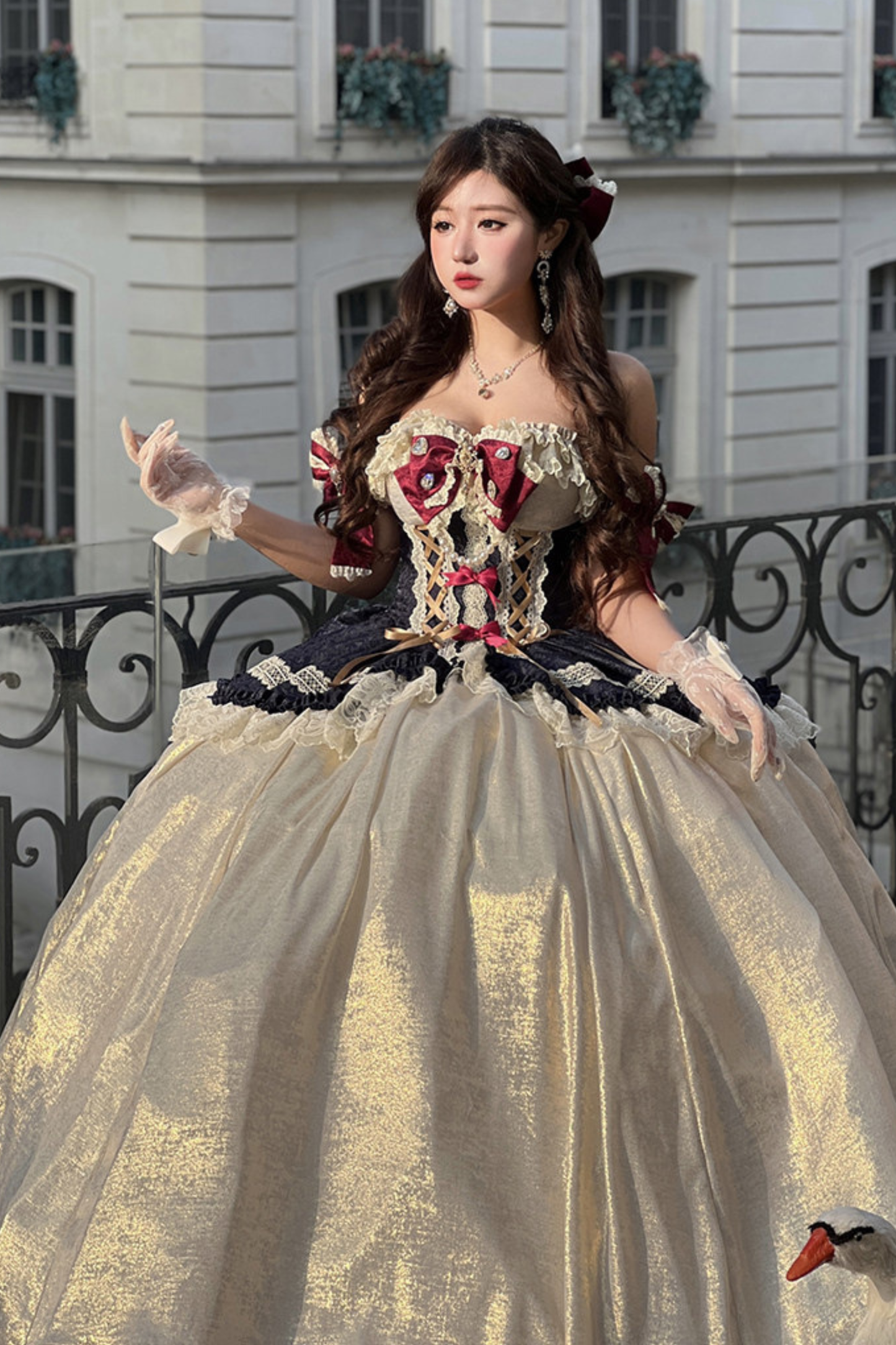 Snow White Lolita Dress + Big Ribbon