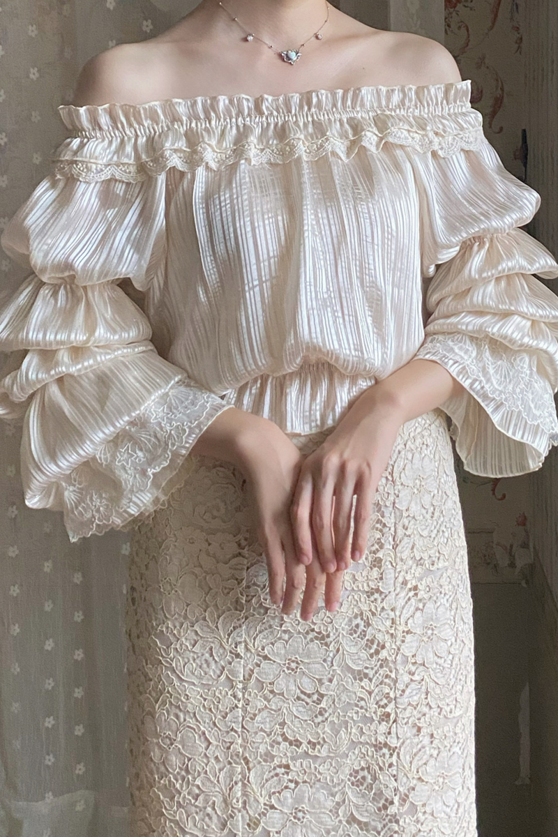 Chiffon Off Shoulder Sheer Top
