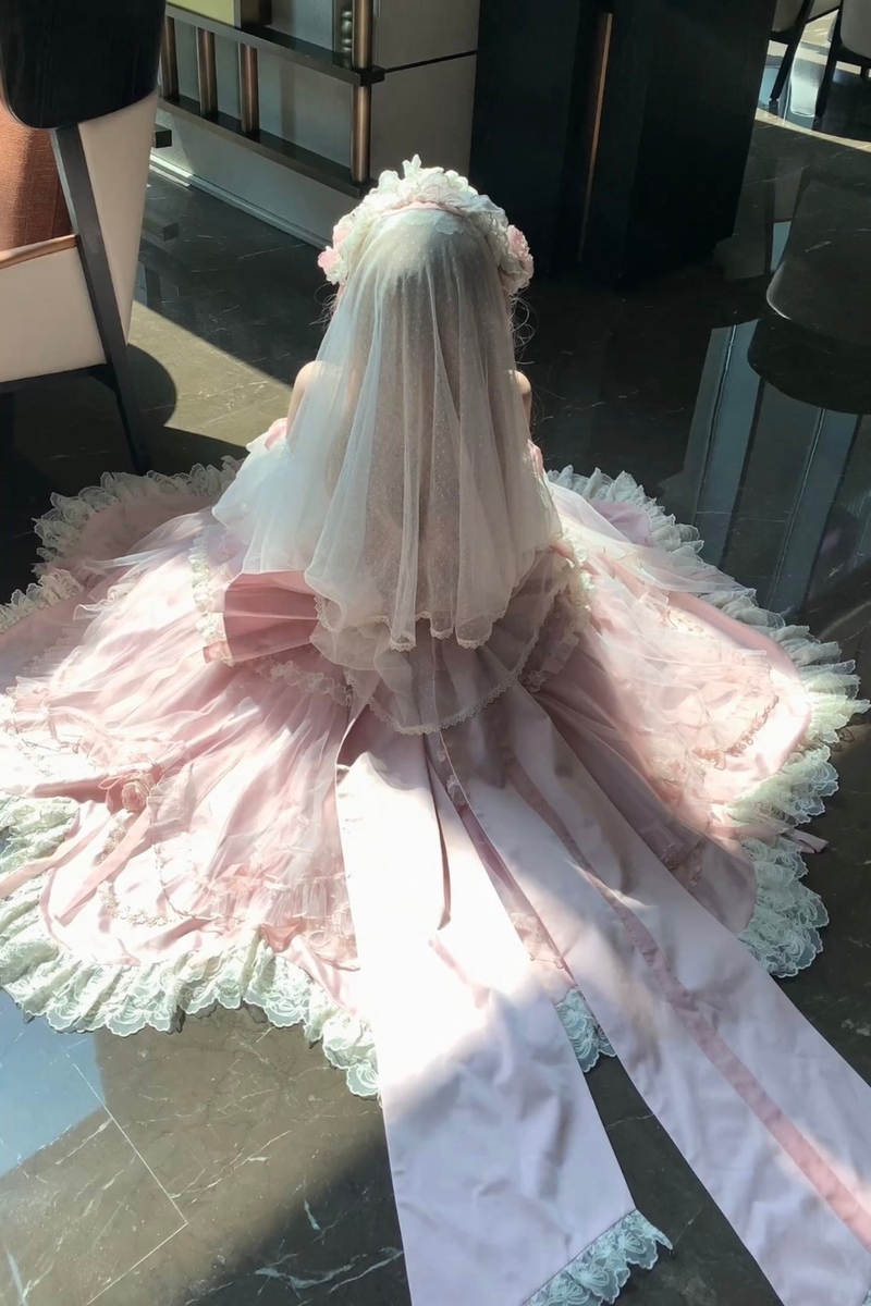 Sweet Princess Dress + Train + Veil + Accessories