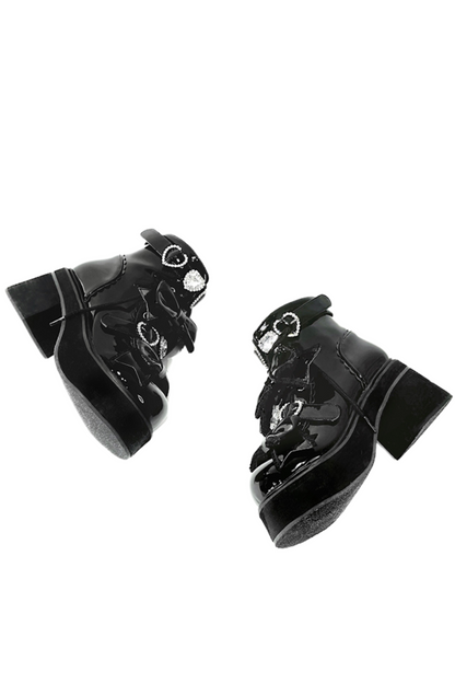 Love Stone Heart Ankle Boots