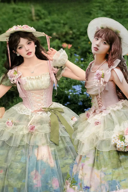 [pre-order Deadline: July 4] Monet Garden Oil Handle Classical Series Hat + Hand Sleeves + Rose Circle