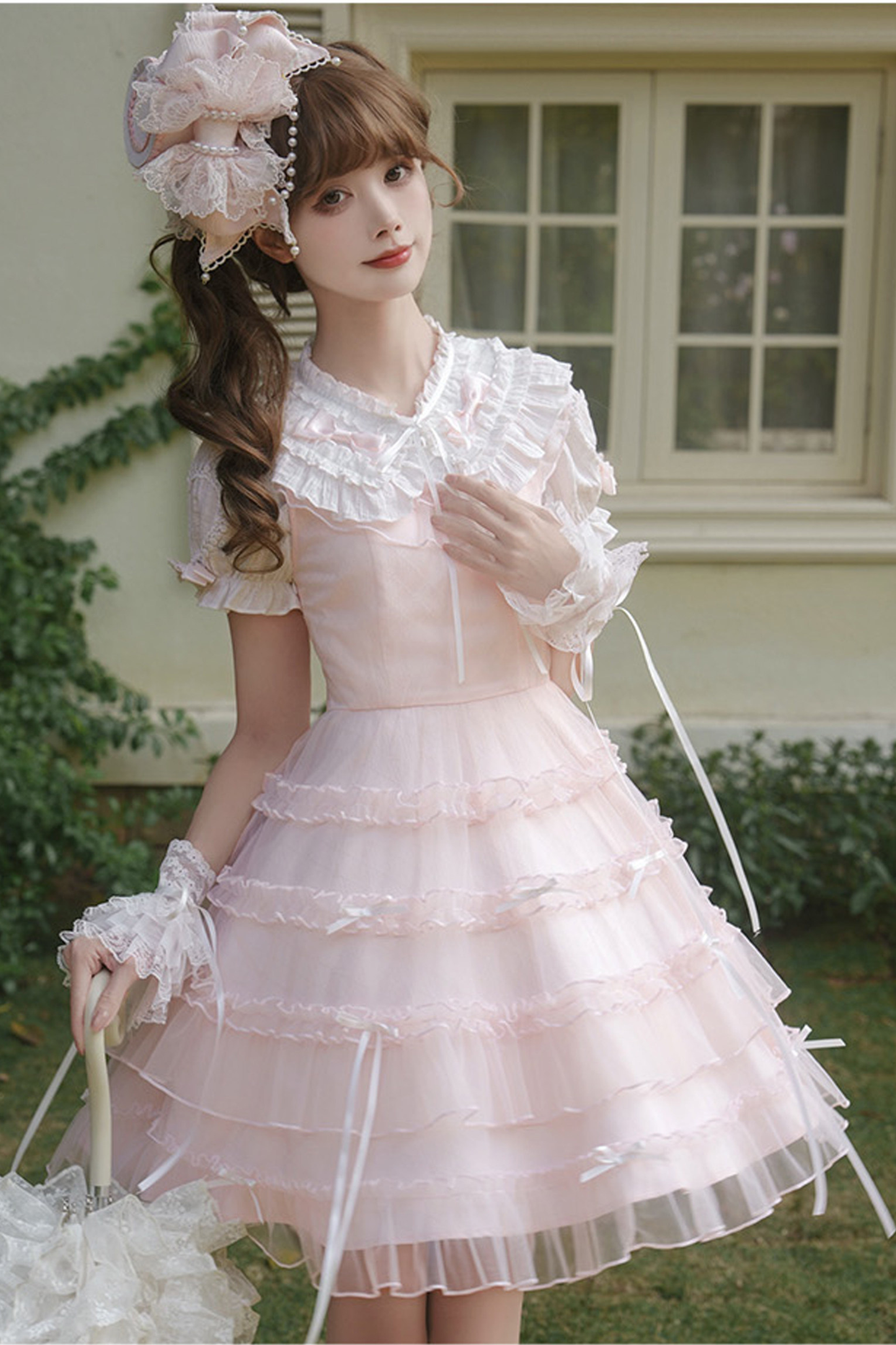 Sweet Girl Doll Collar Lolita Top + Skirt
