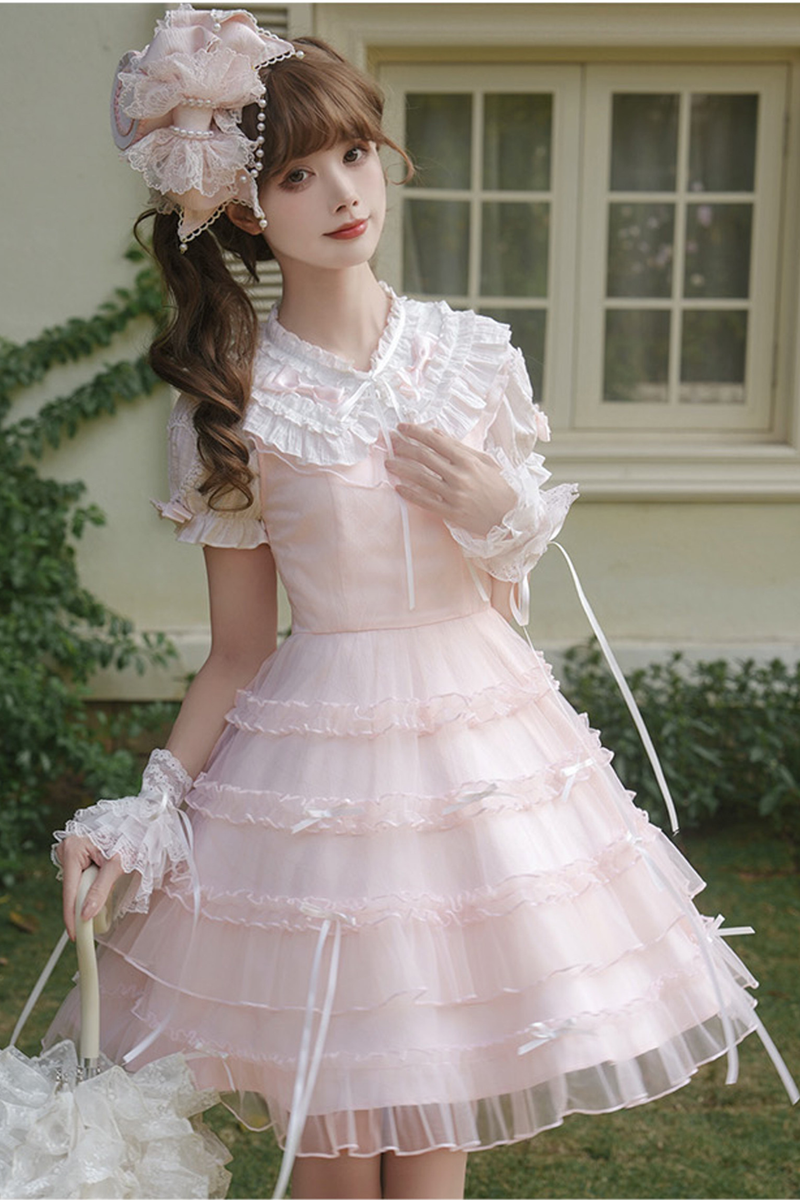 Sweet Girl Doll Collar Lolita Top + Skirt
