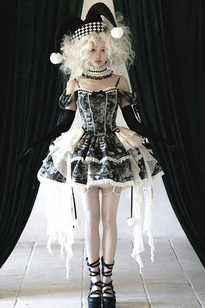 [pre-order] Marionette Lolita Jumper Skirt + Ruffle Collar Top + Flare Skirt + Lolita Dress