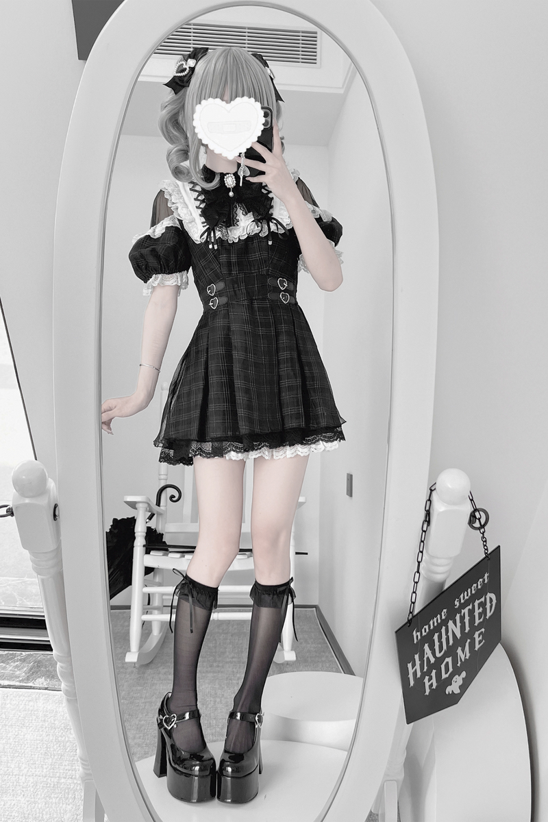 [pre-order] Angel Heart Checkered Dark Kawaii Dress