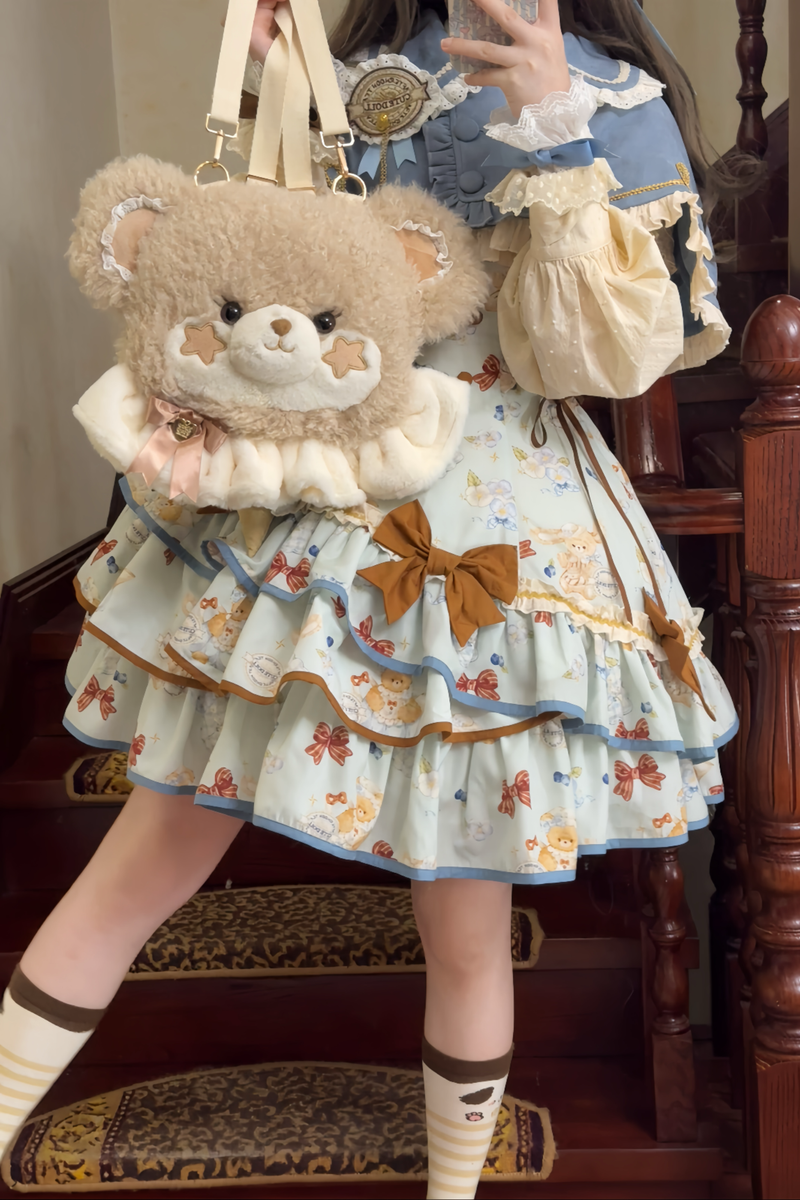 Seaside Bear Tea Party Lolita Dress + Cape