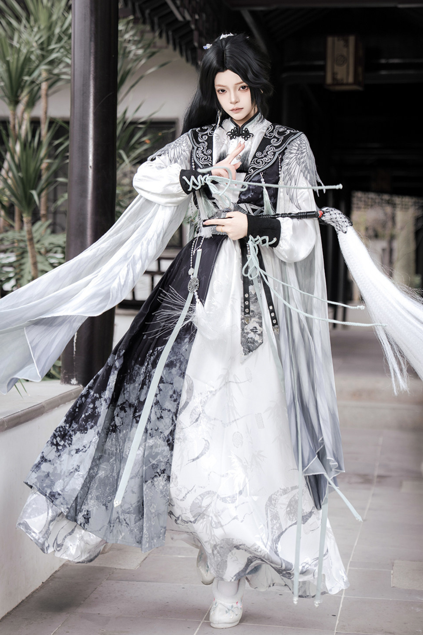 Chinese Big Sleeve Cape + Shirt + Long Skirt + Waist Belt + Chinese Top + Skirt + Camisole Dress + Leg Warmers