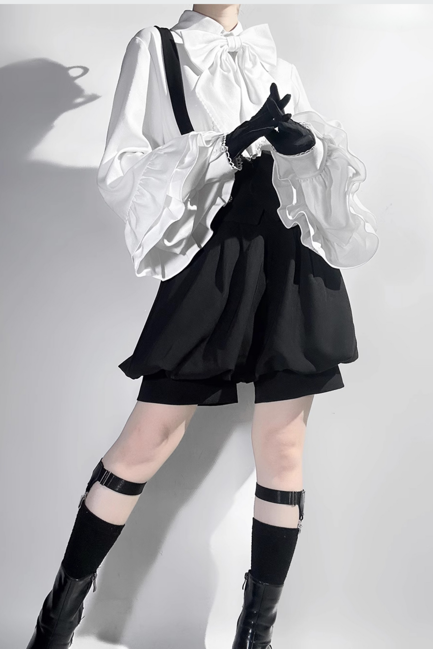 [pre-order] Retro Dark Prince Ribbon Shirt + Tail Shorts
