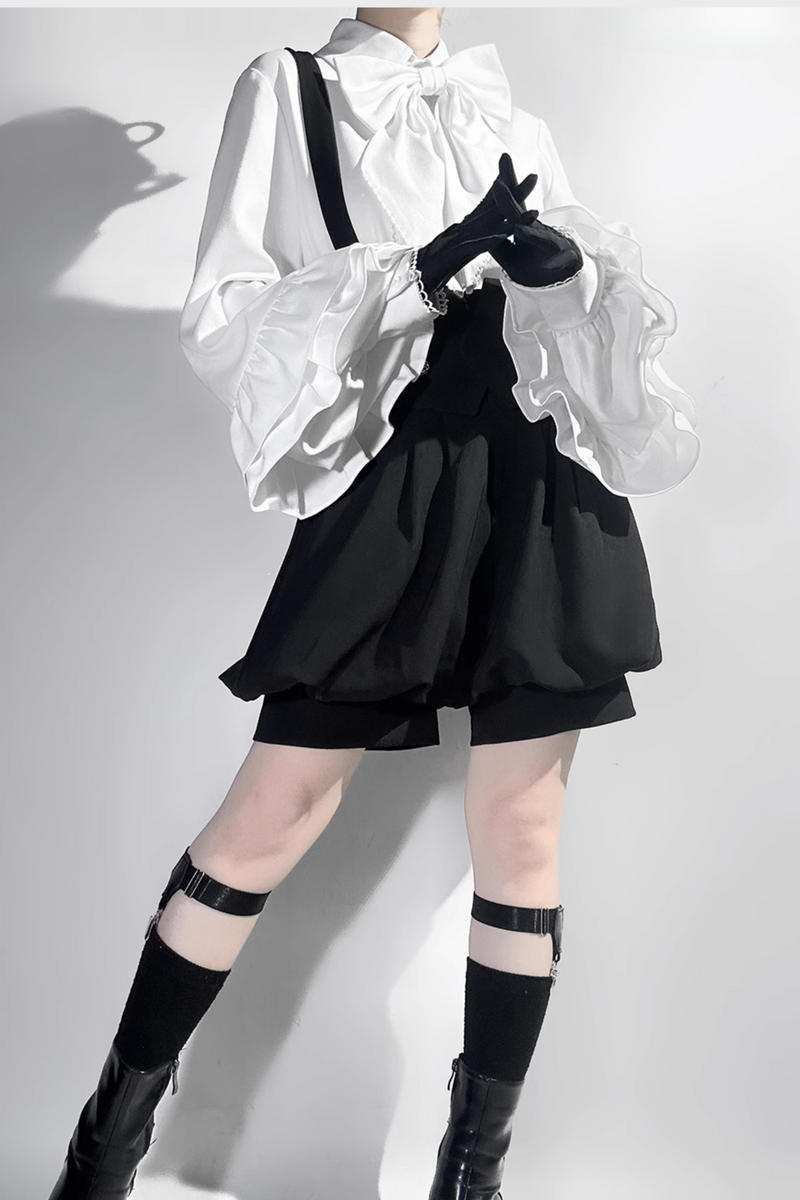 [pre-order] Retro Dark Prince Ribbon Shirt + Tail Shorts