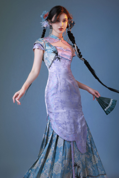 Jacquard Retro Fitted Pleated Dress