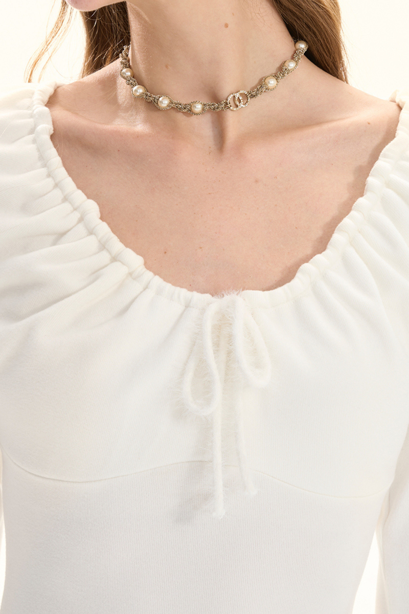 Shirred Drape Pure Dress