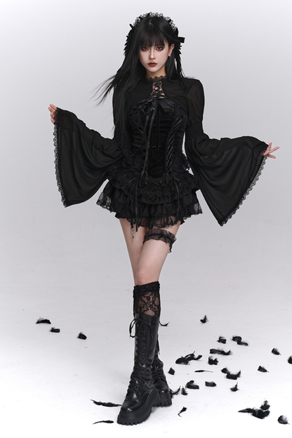 Ghost Girl Gothic Puffy Skirt + Camisole + Short Outer
