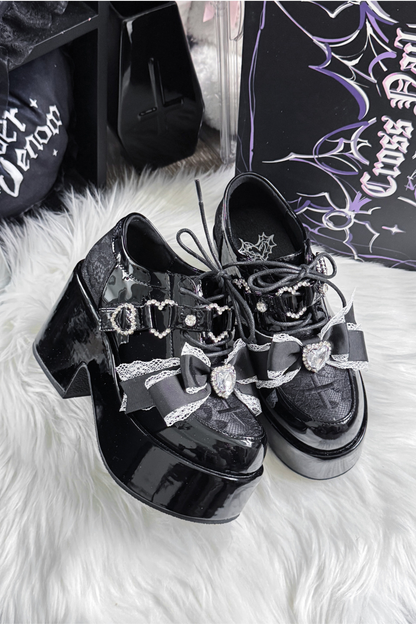 Dark Sweet Love Ribbon Shoes