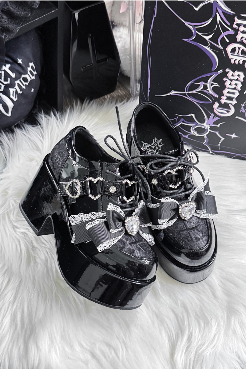 Dark Sweet Love Ribbon Shoes