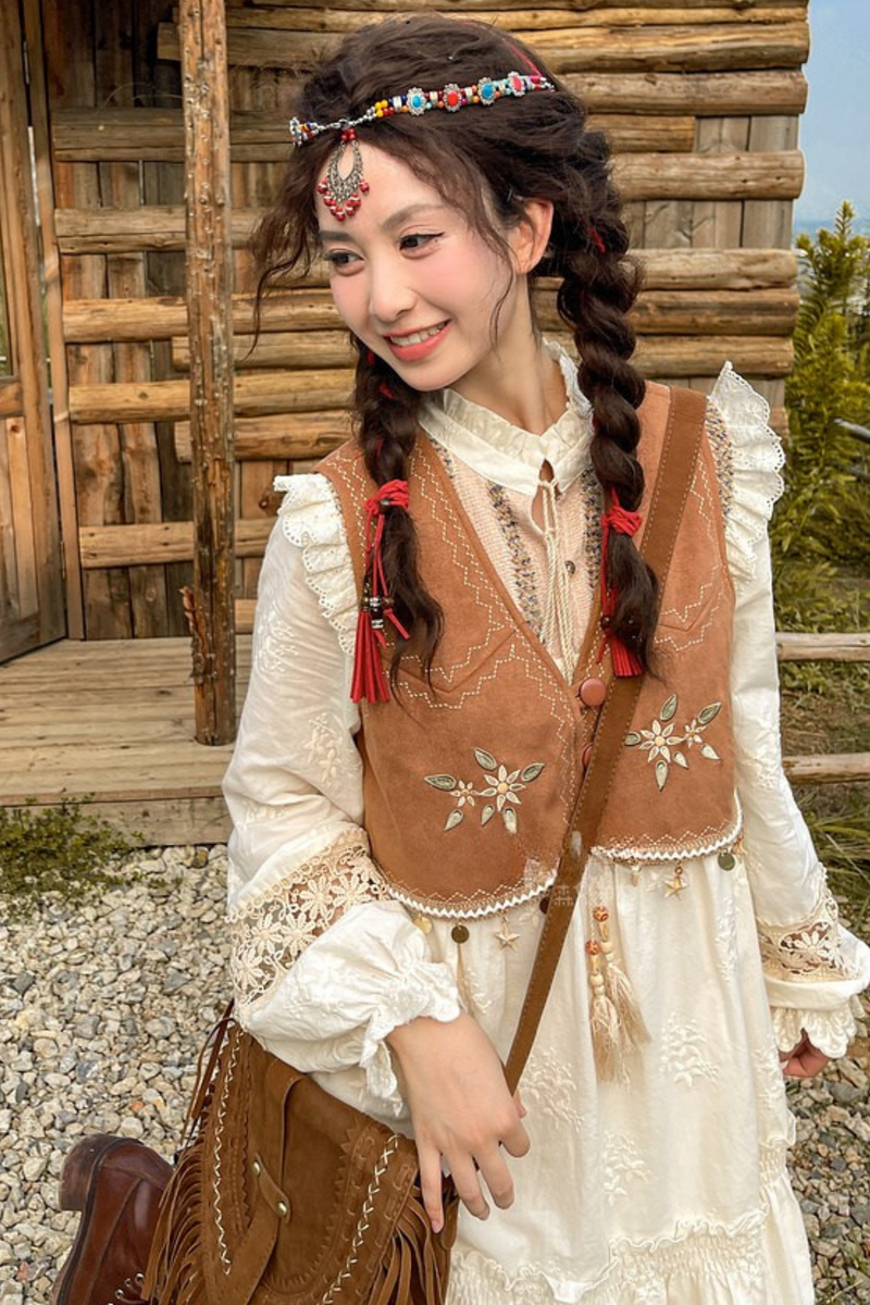 Exotic Design Holiday Dress + Vest