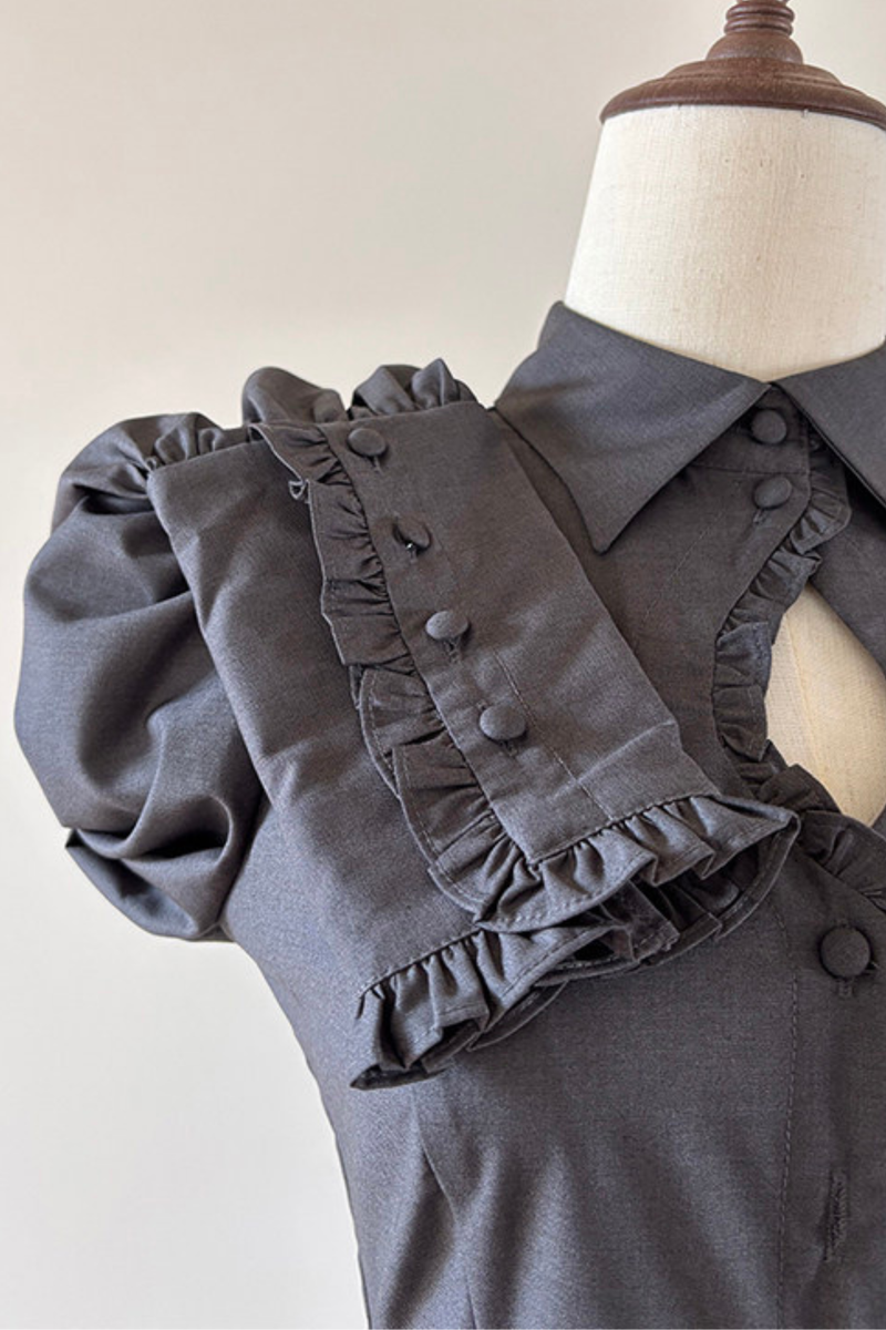 Gothic Puff Shoulder Blouse + Skirt