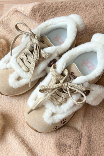 Fur Round Sweet Sneakers