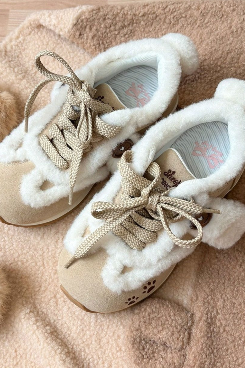 Fur Round Sweet Sneakers