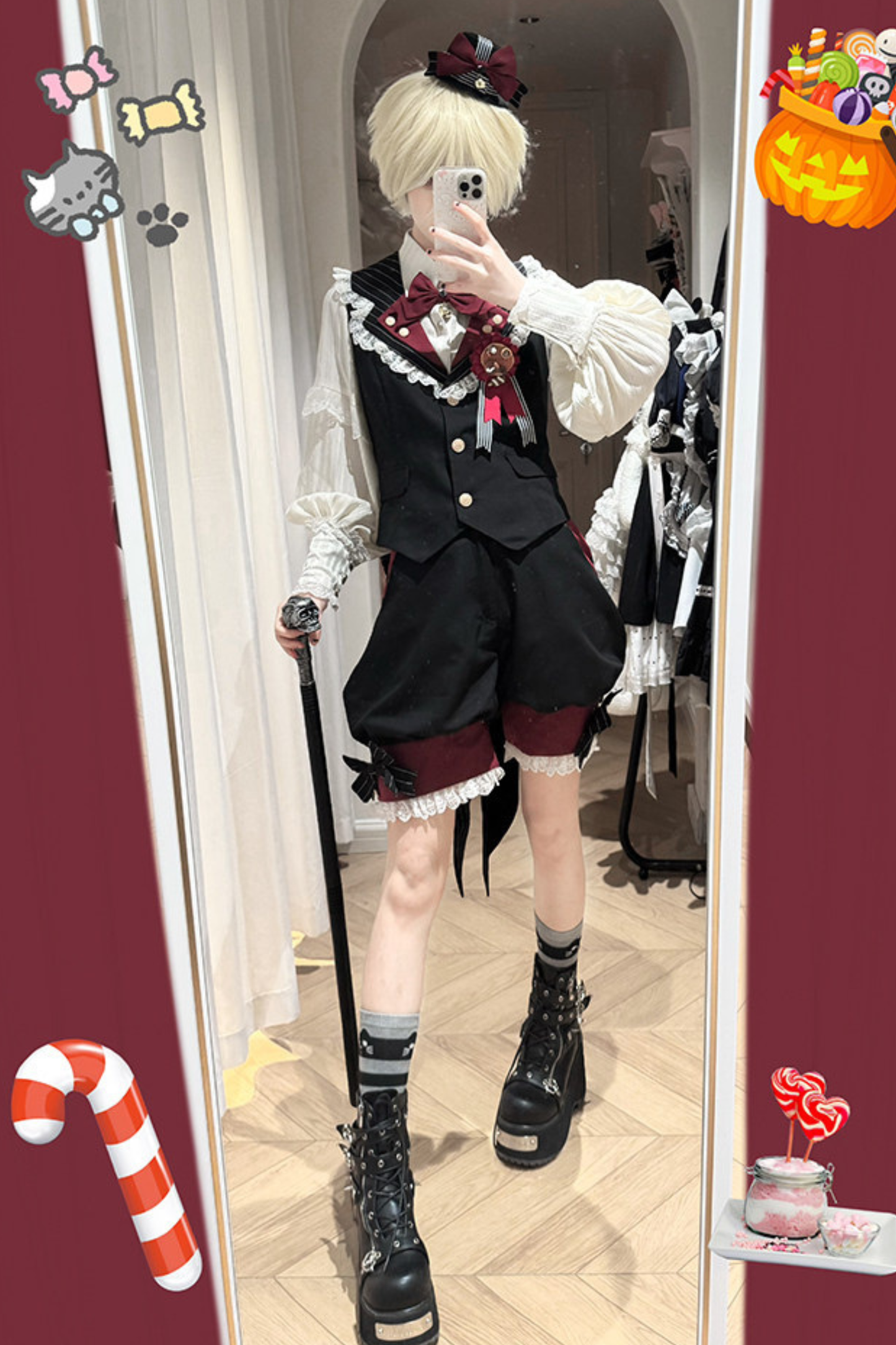 [pre-order Deadline: April 25] Castle Prince Candy Lolita Vest + Shirt + Pants + Ribbon + Hat