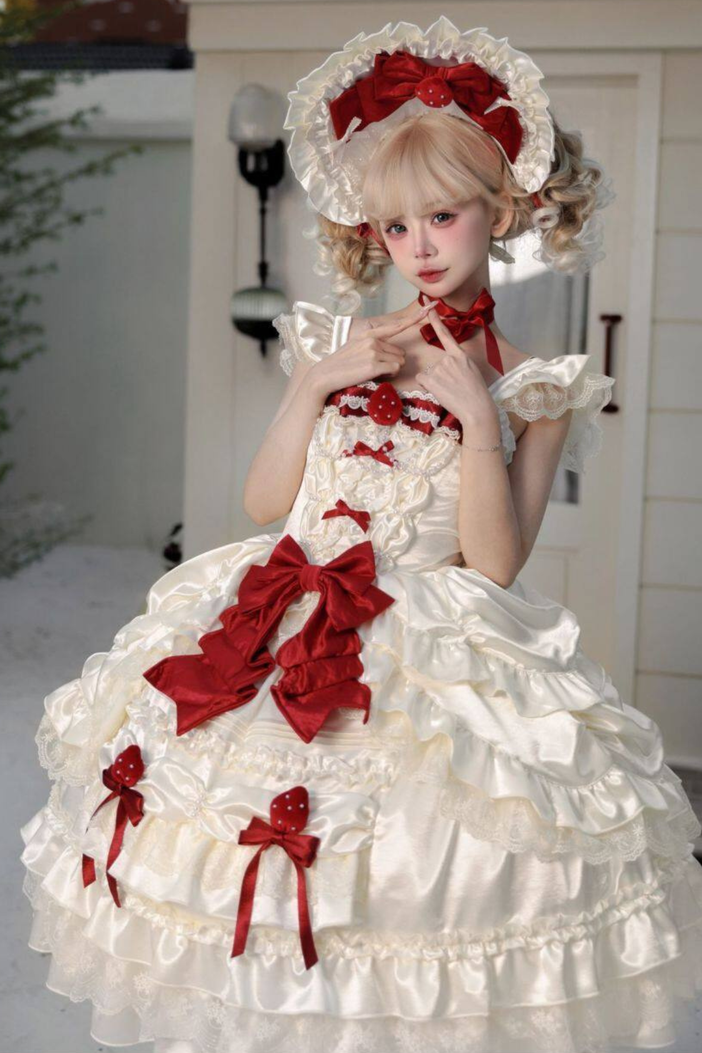 Sweet Pure Lolita Dress + Tail + Ribbon