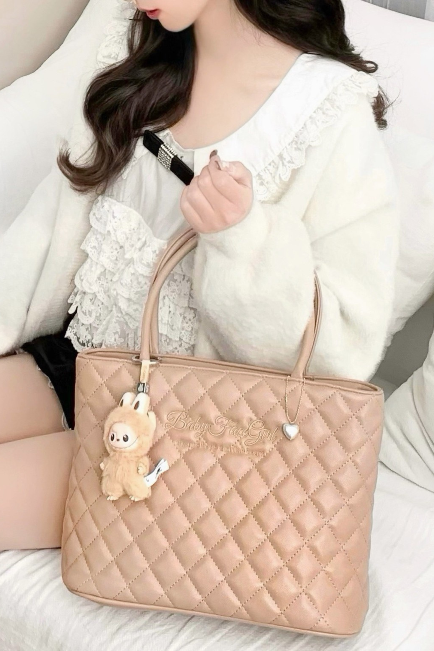 Sweet Quilted Tote Bag