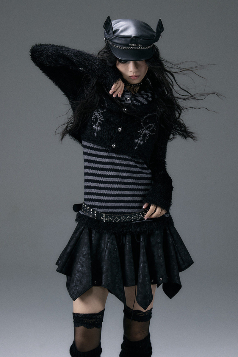 Striped Animal Hooded Top
