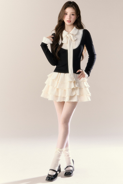French College Top + Tiered Skirt