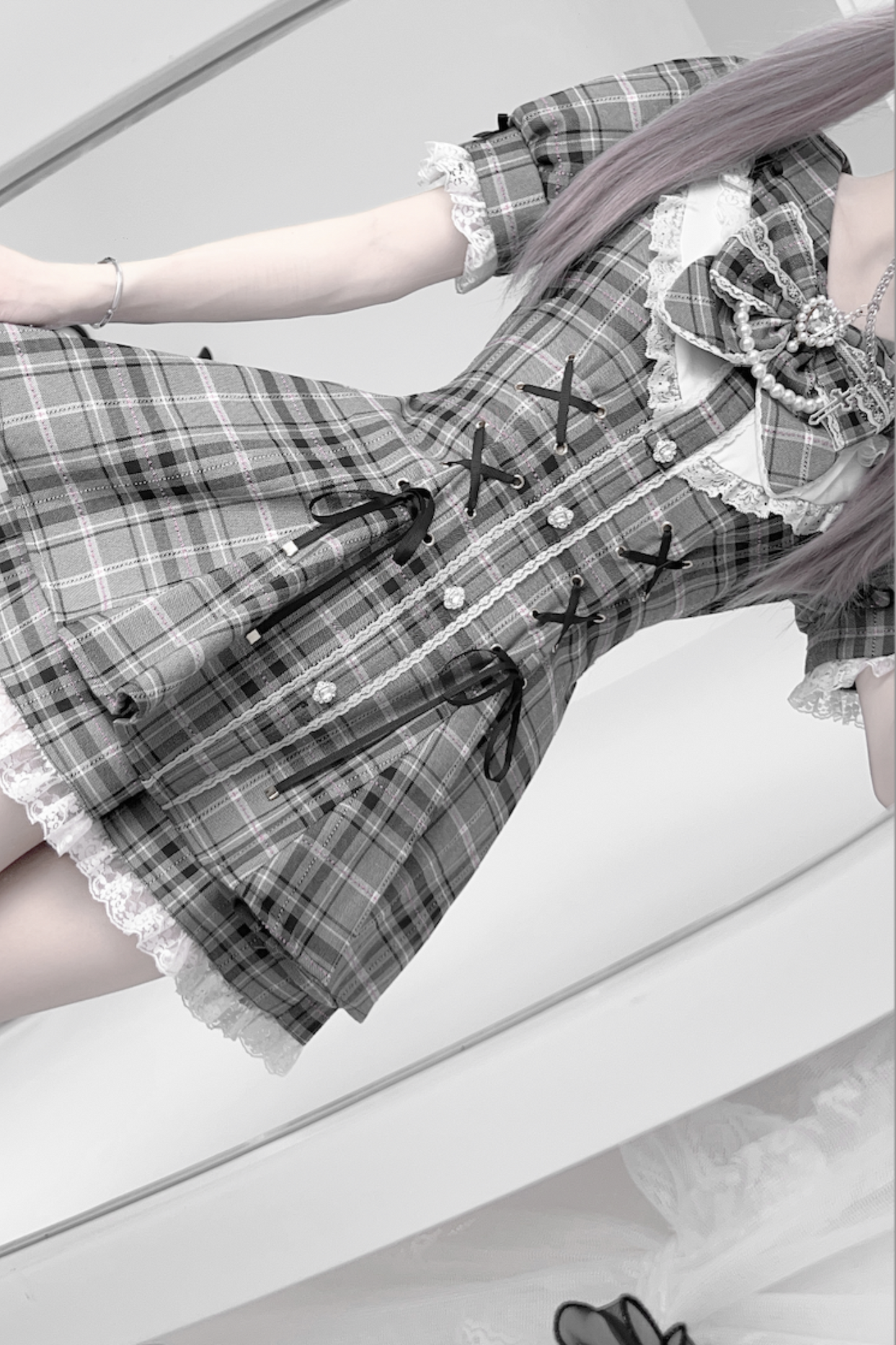 Ribbon Puff Sleeve Top + Inner Pants