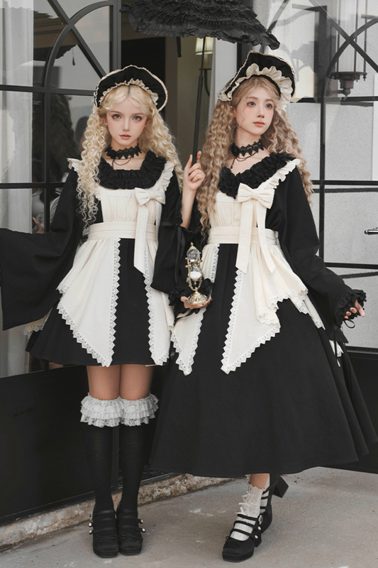 [pre-order] Gothic Doll Lolita Dress + Lolita Apron