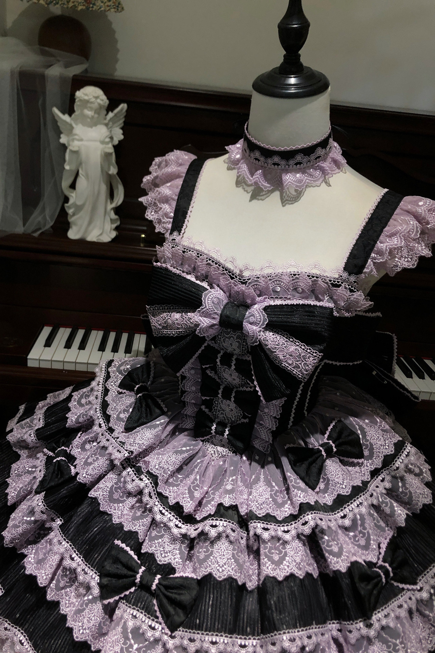 [pre-order] Princess Ballet Tiered Lolita Dress + Headband + Necklace + Sleeves + Tail