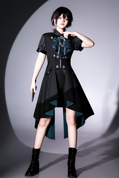 Dark Mode Asymmetric Jacket + Dress + Pants