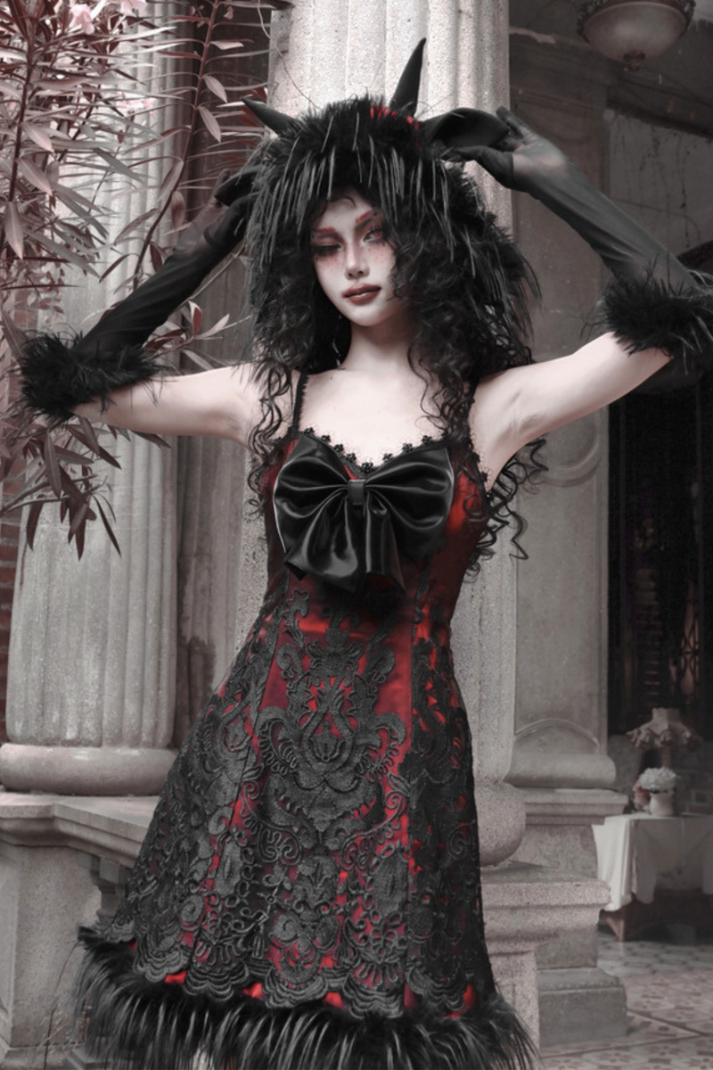 Dark Gothic Slim Slip Dress