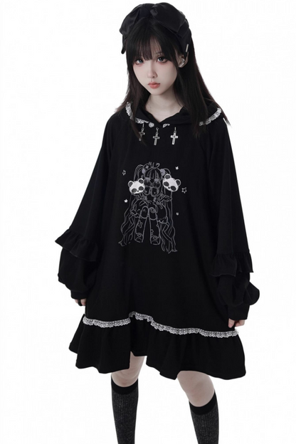 Big Swing Shirt Design Top + Hooded Dress + Long Culottes