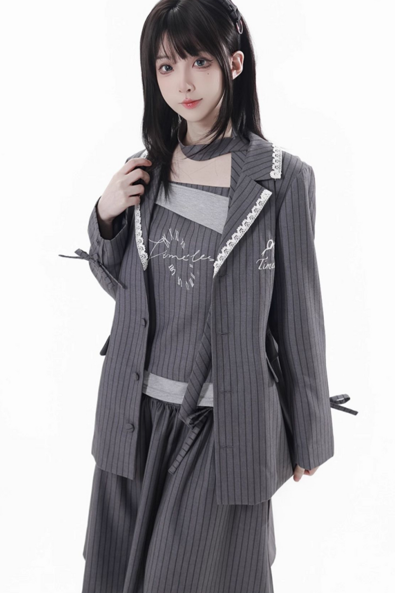 Mode Academie Jacket + Asymmetrical Top + Camisole + Skirt + Scarf