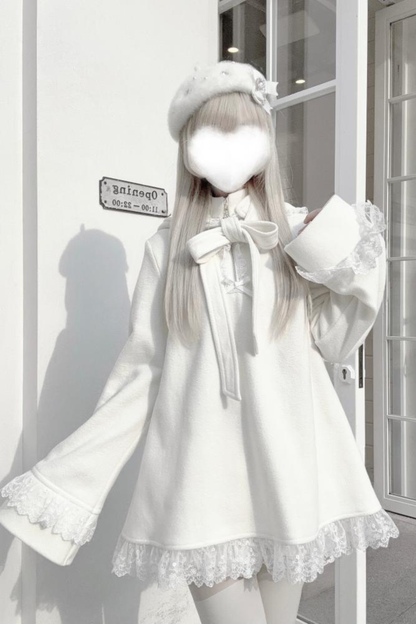 Flared Lace Top + Bunny Ear Hat