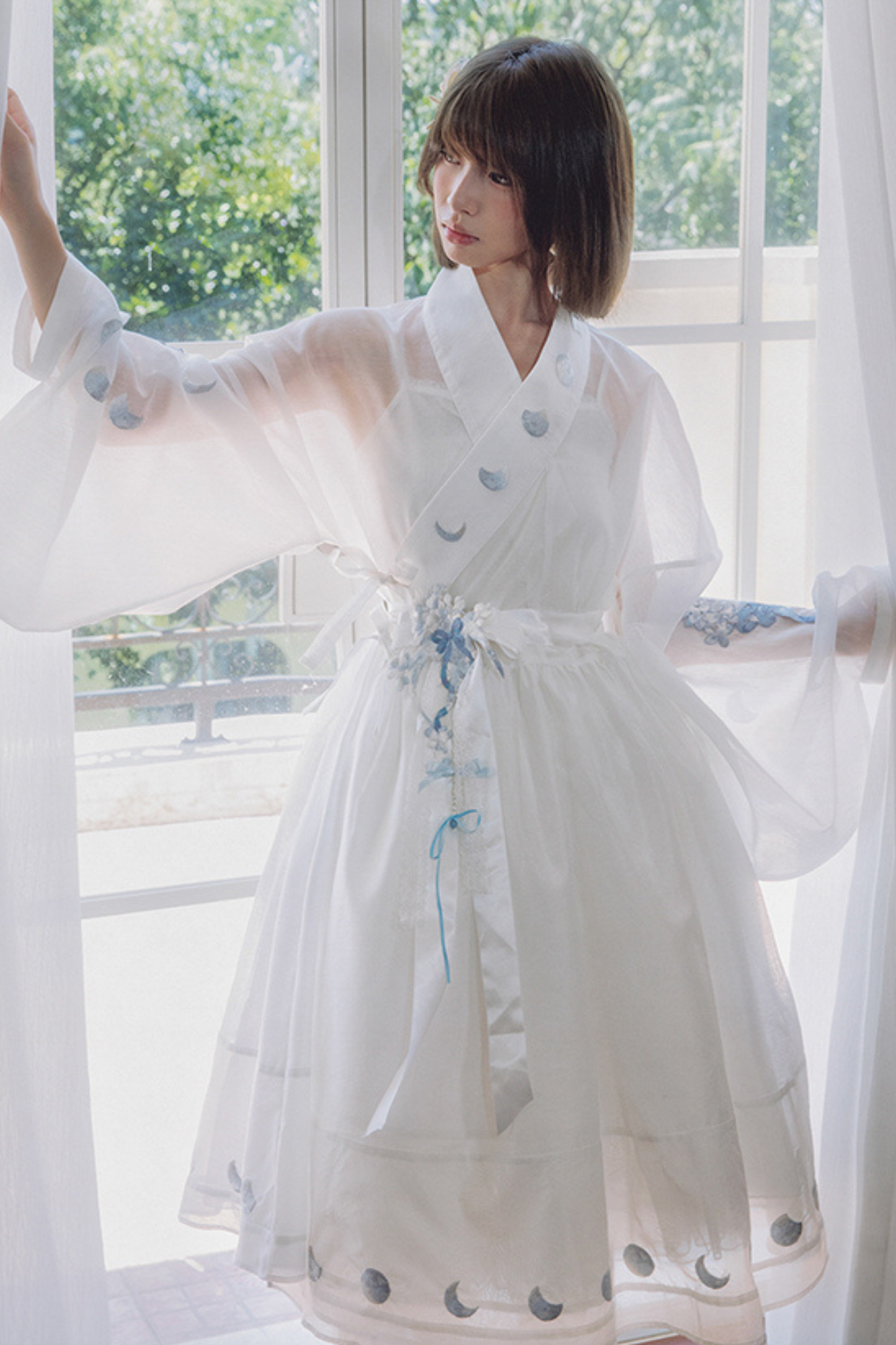 Pure White Chinese Dress + Belt